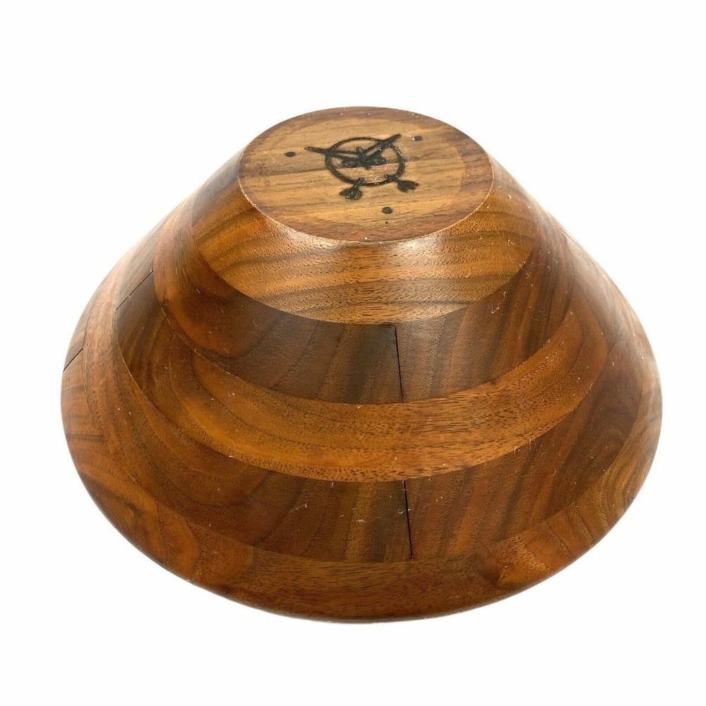 Cherry Wood Bowl Owl Logo Burned On Bottom
